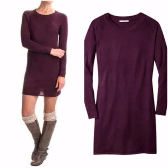 Solid Merino Wool Blend Sweater Dress 